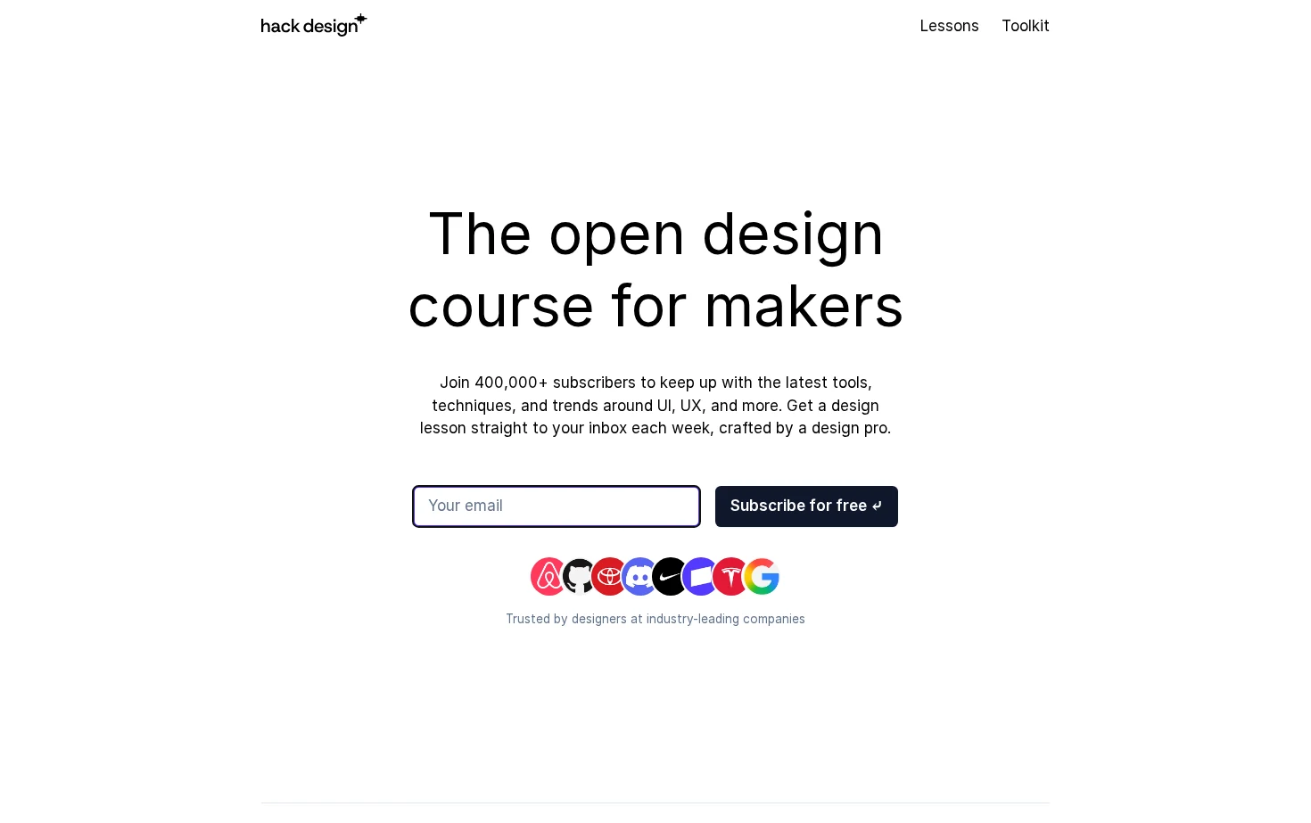 Hack Design 页面快照